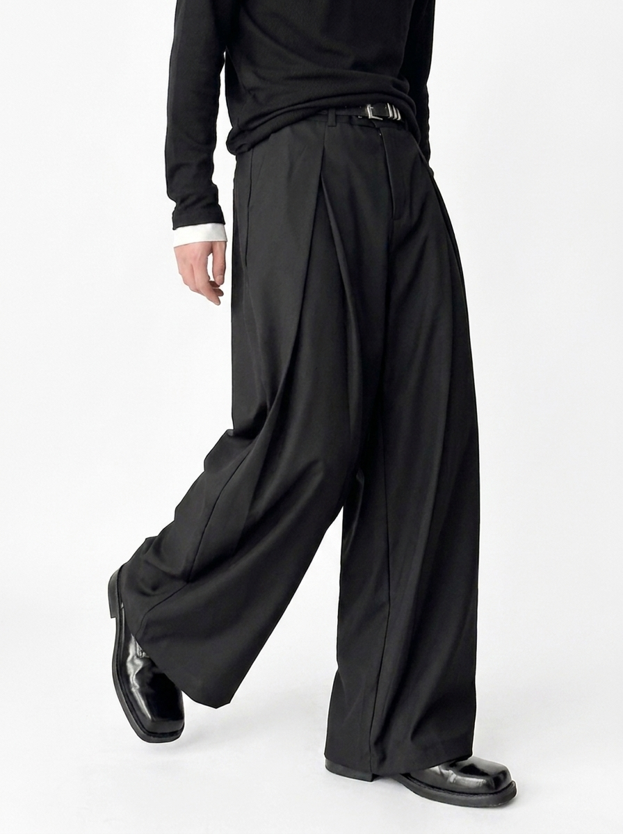 Retro Pleated Suit Pants