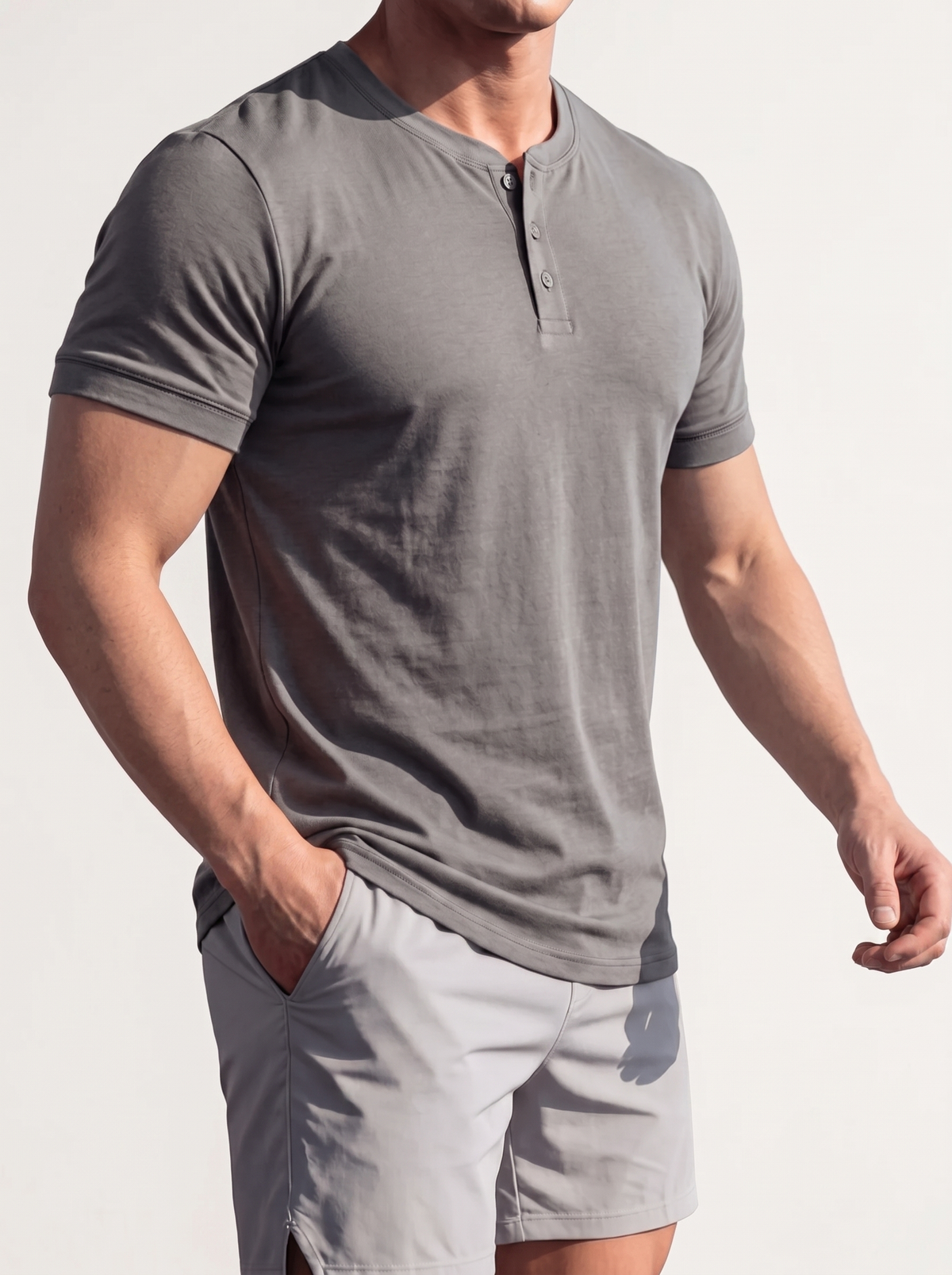 Mens Casual Slim Fit Round Neck Short Sleeve T-shirt