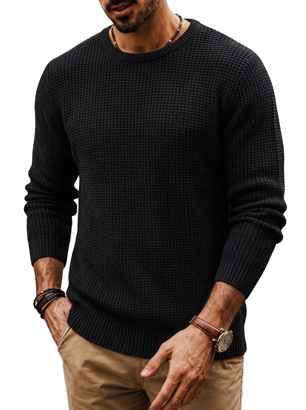 Mens Crewneck Pullover Sweater