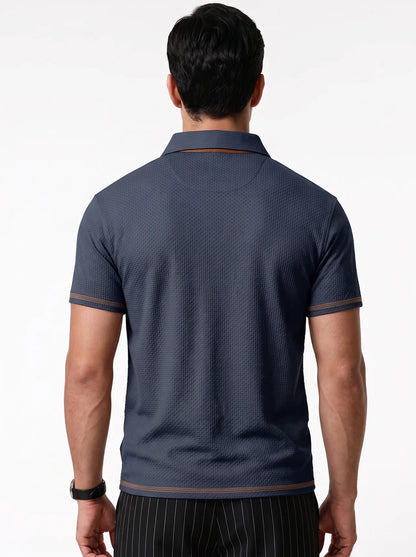 Mens Jacquard Ice Silk Polo Shirt