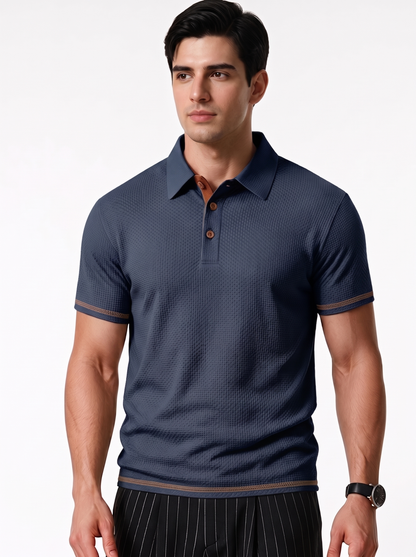 Mens Jacquard Ice Silk Polo Shirt