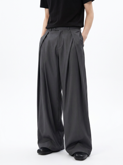 Retro Pleated Suit Pants