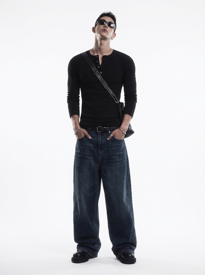 Henley Collar Slim Fit Shirt