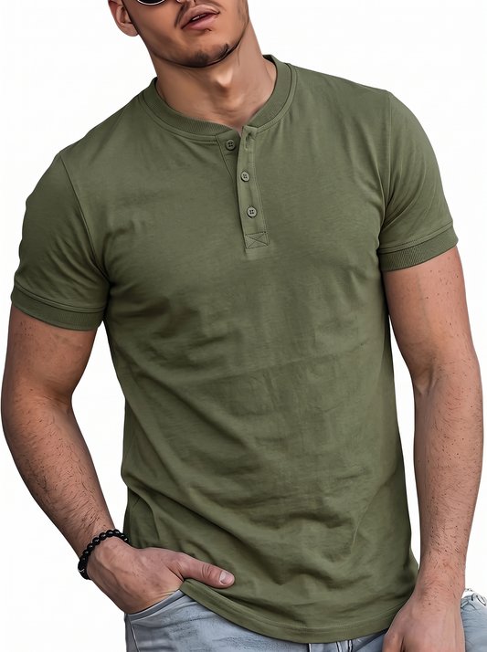 Mens Casual Slim Fit Round Neck Short Sleeve T-shirt