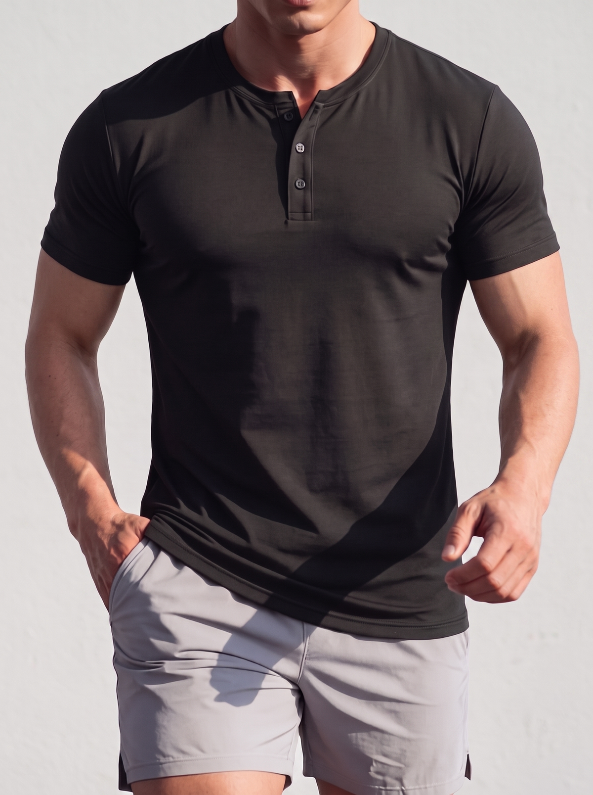Mens Casual Slim Fit Round Neck Short Sleeve T-shirt