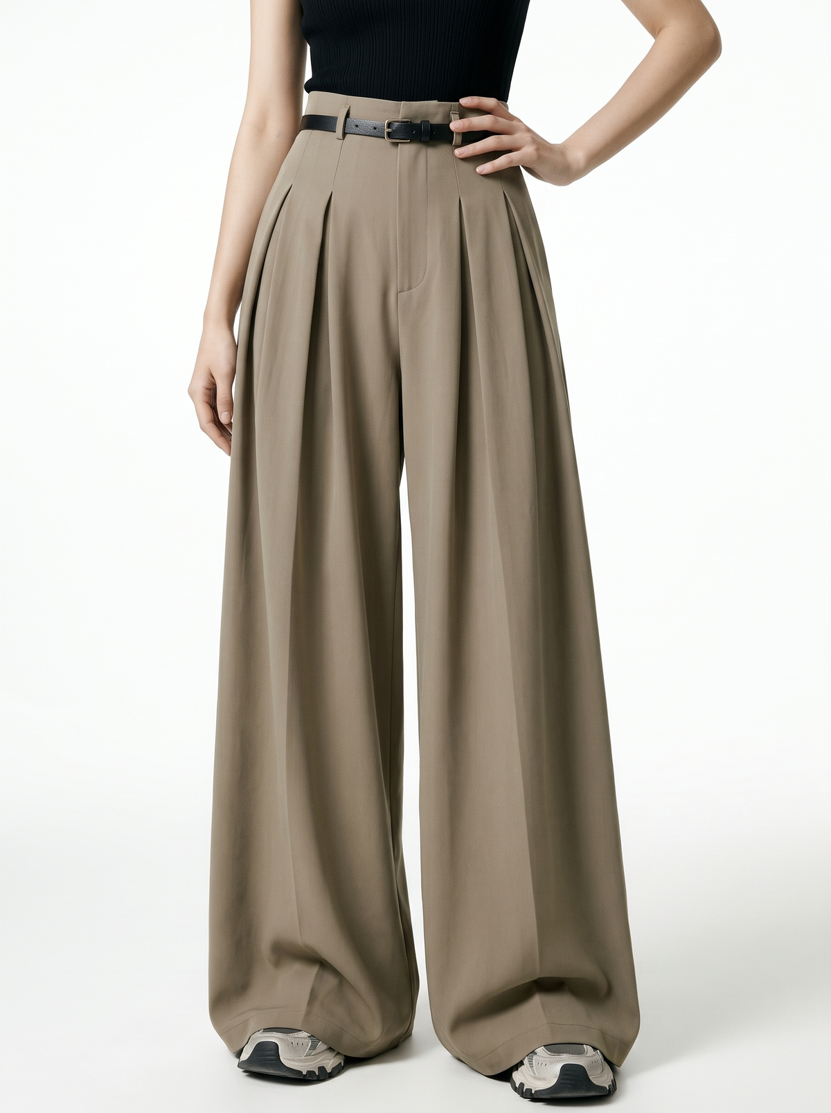 Womens High Waist Wide Leg Pants