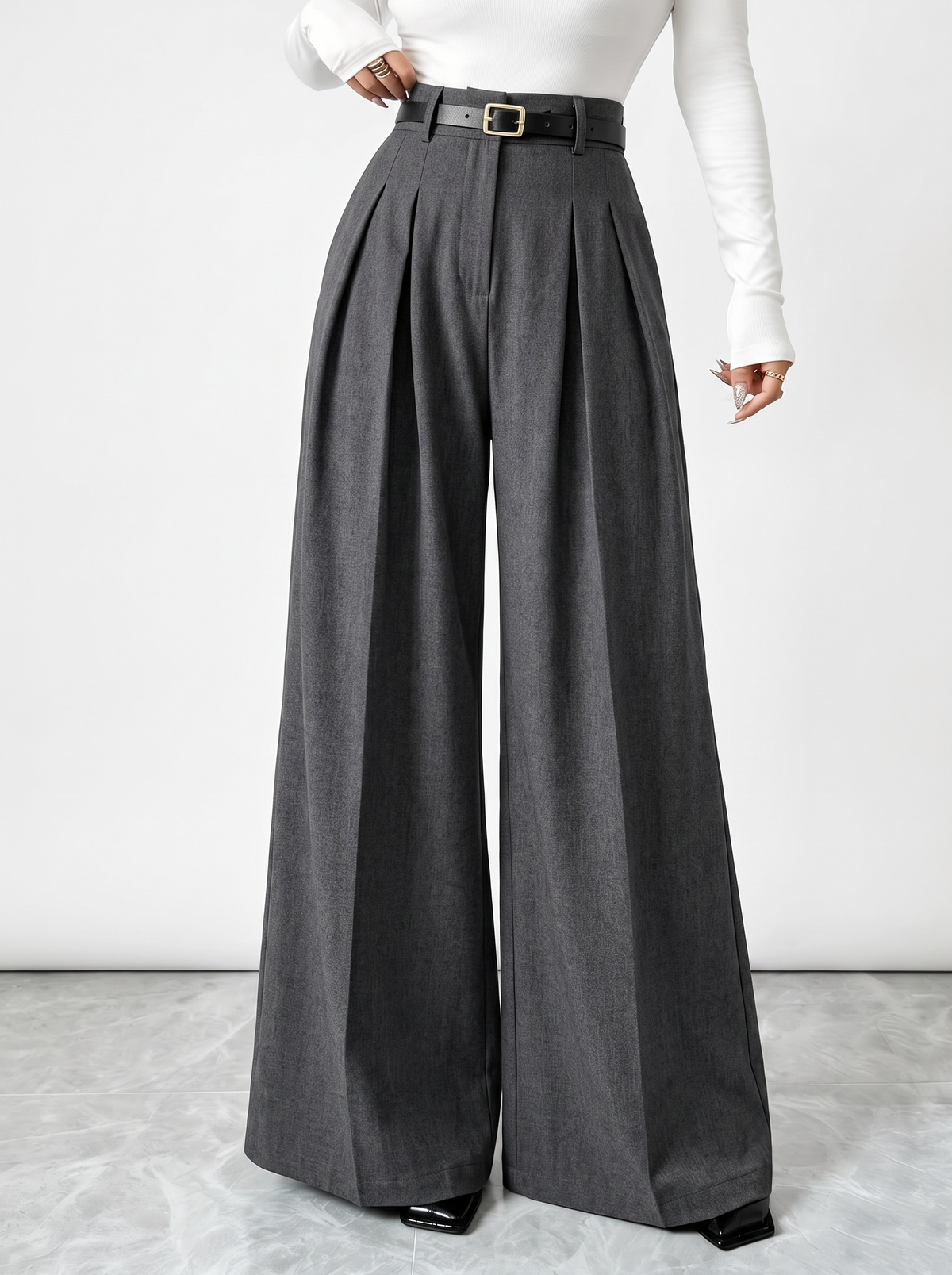 Womens High Waist Wide Leg Pants