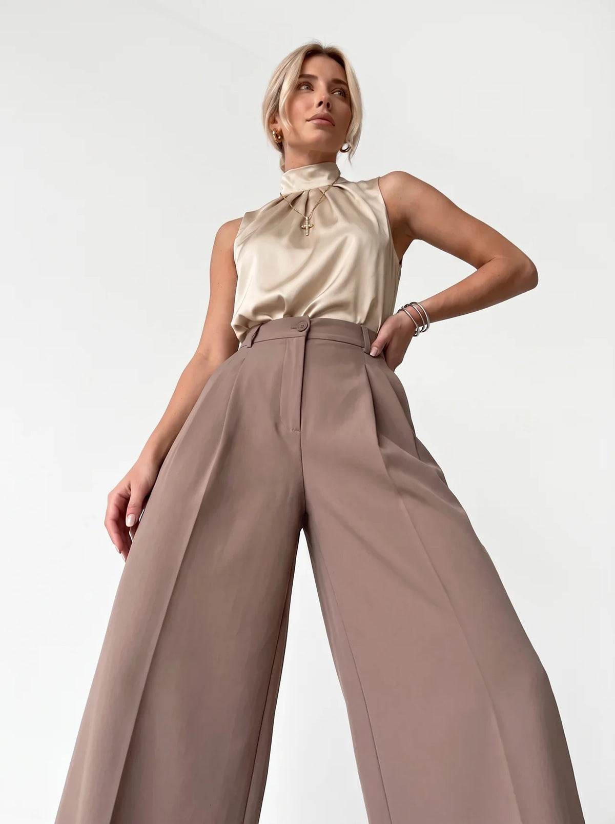 High-Waisted Suit Pants