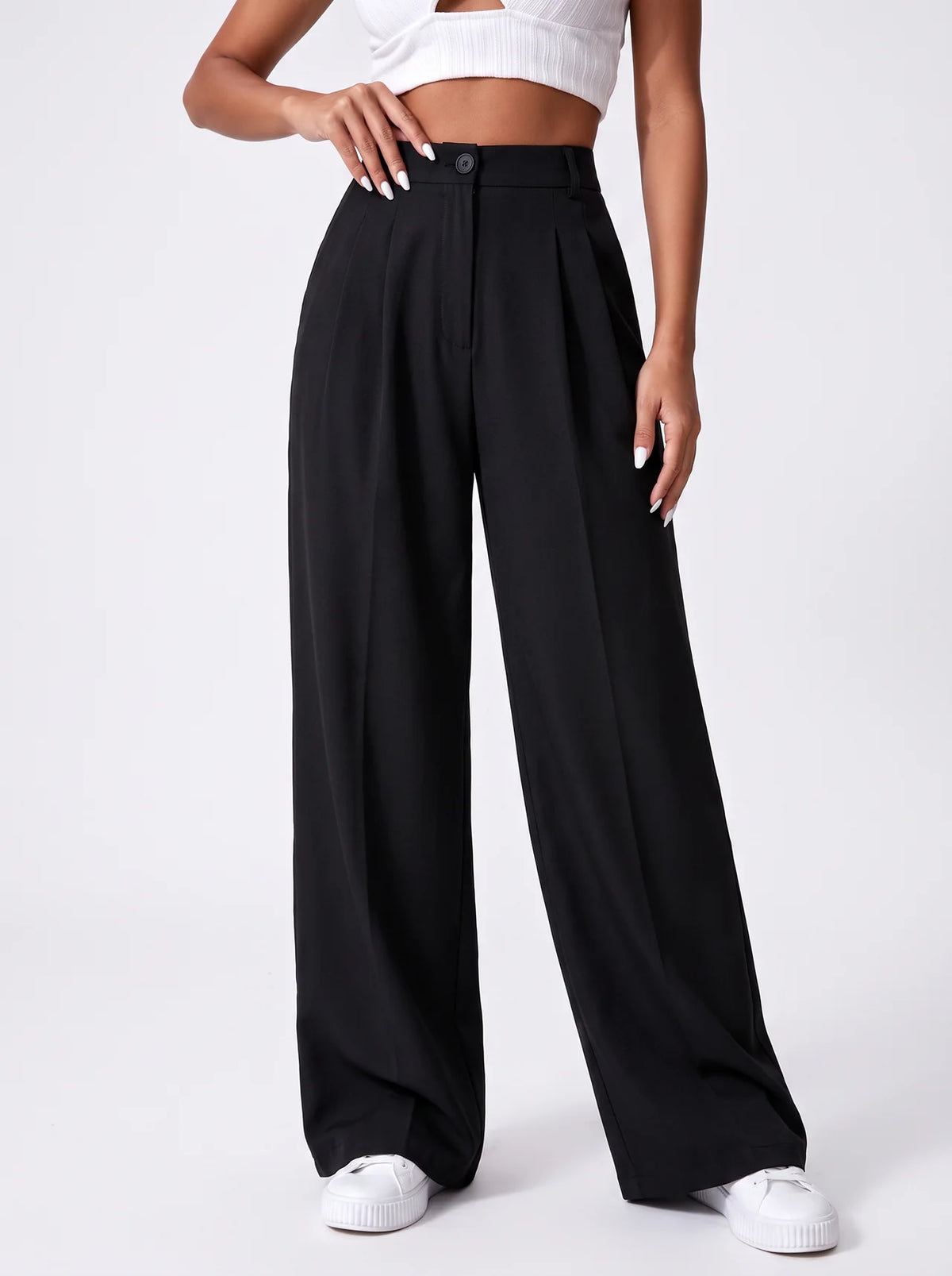 High-Waisted Suit Pants