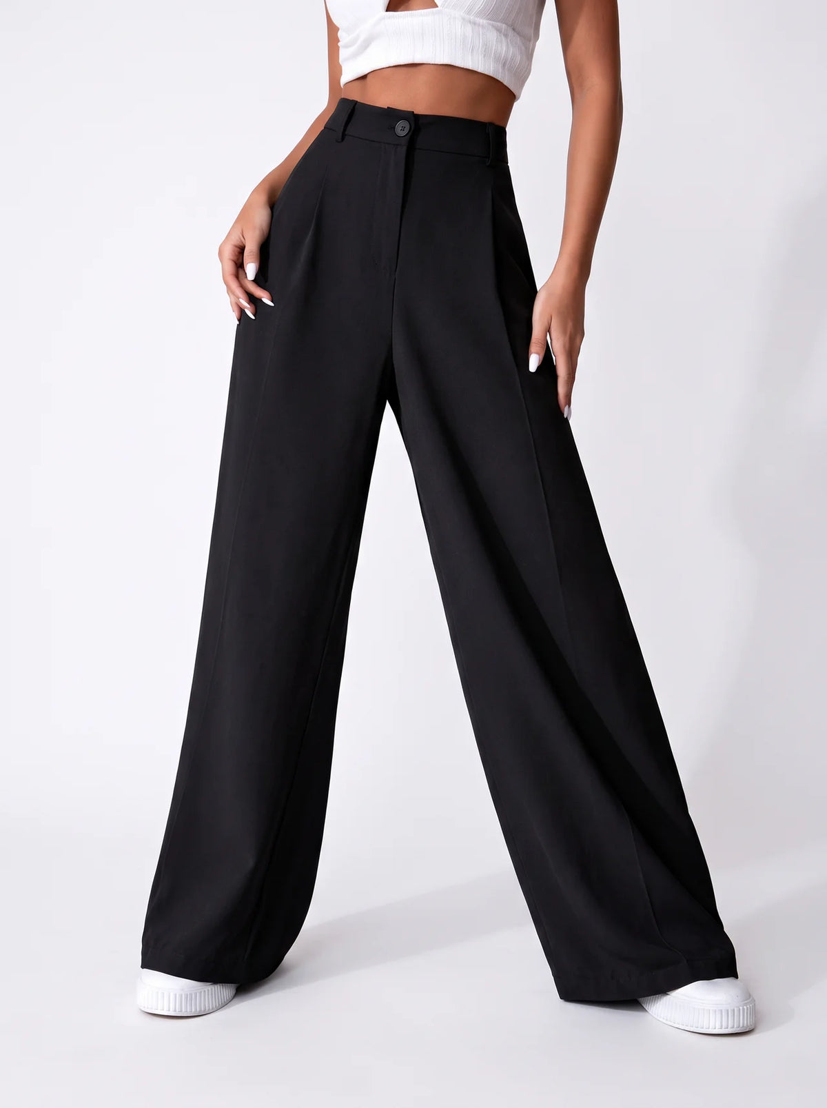 High-Waisted Suit Pants