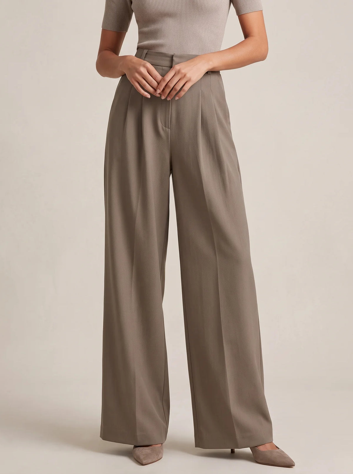 High-Waisted Suit Pants