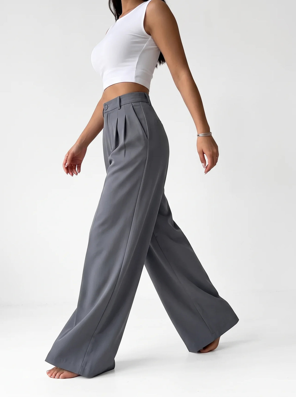 High-Waisted Suit Pants