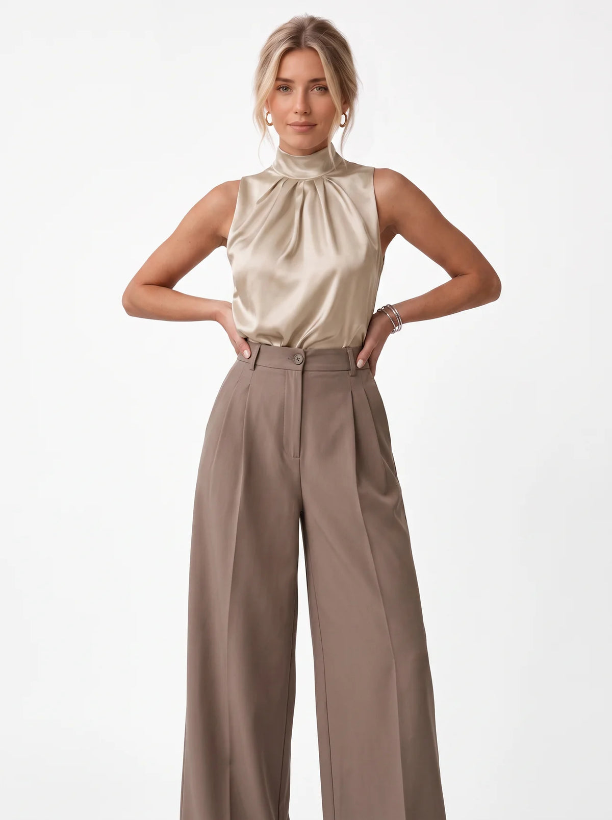 High-Waisted Suit Pants